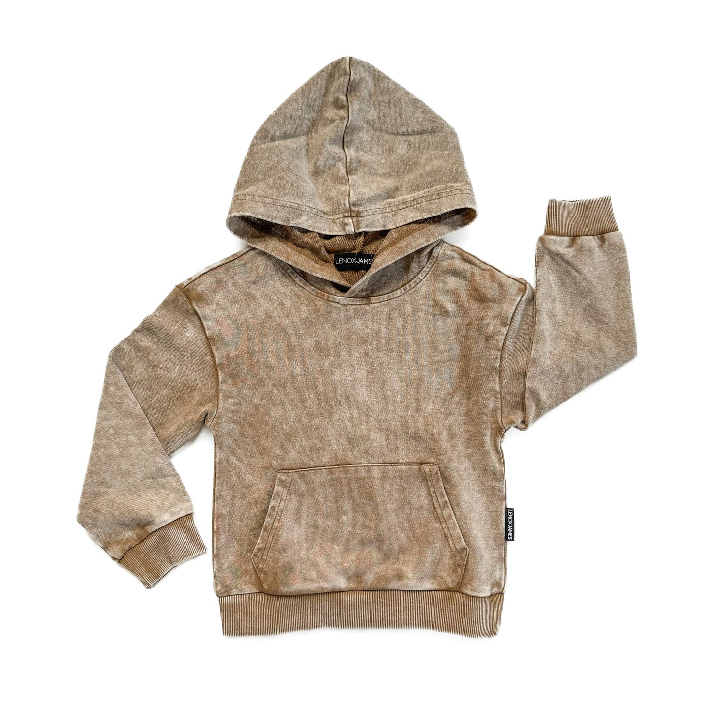 Lenox James Acid Wash Hoodie || Tan