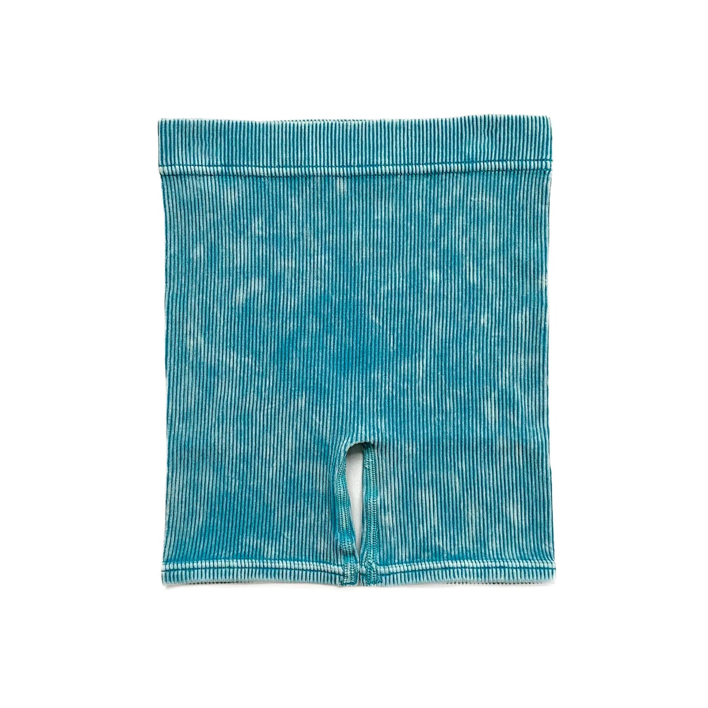 Lenox James Acid Wash Biker Shorts || Teal