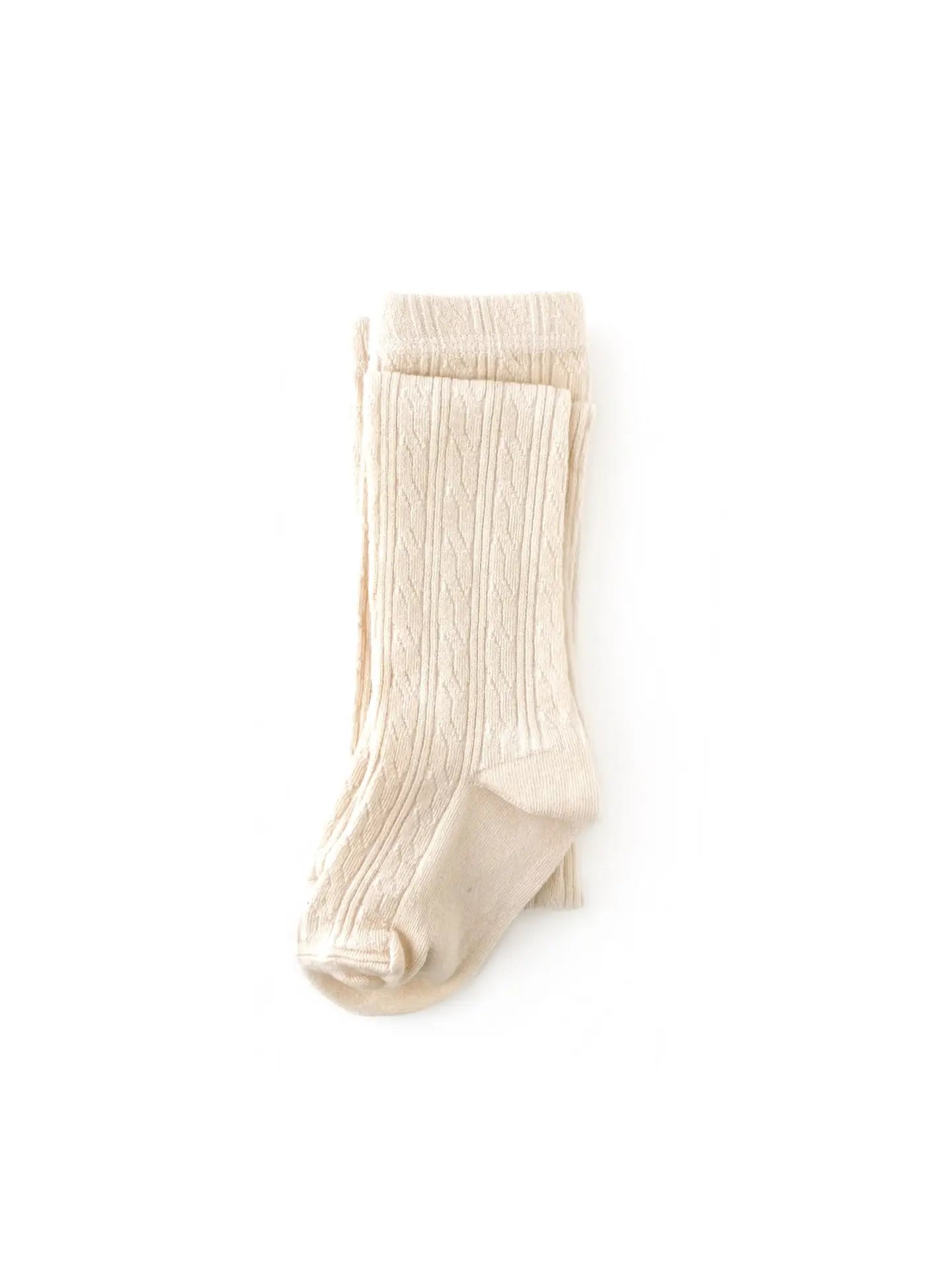 Little Stocking Co. Cable Knit Tights || Vanilla