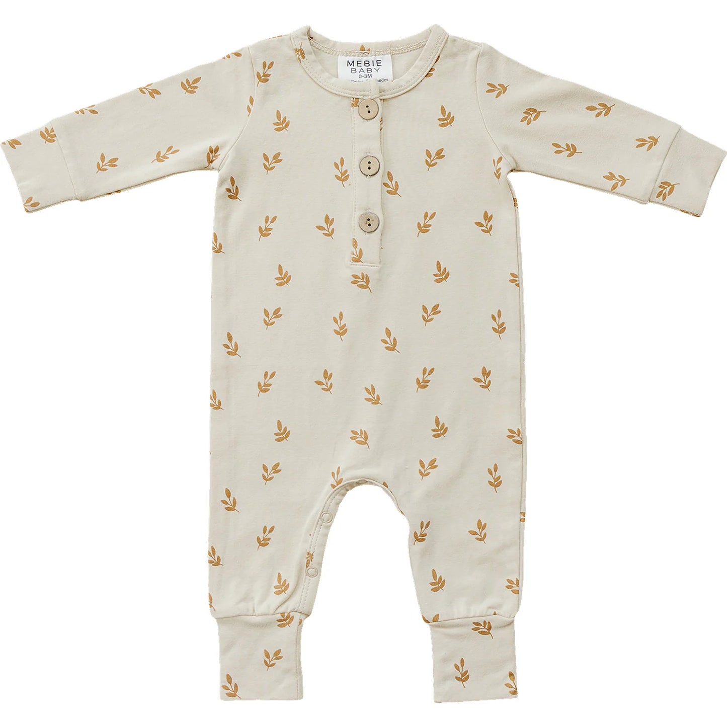 Mebie Baby Vines Long Sleeve Button Romper