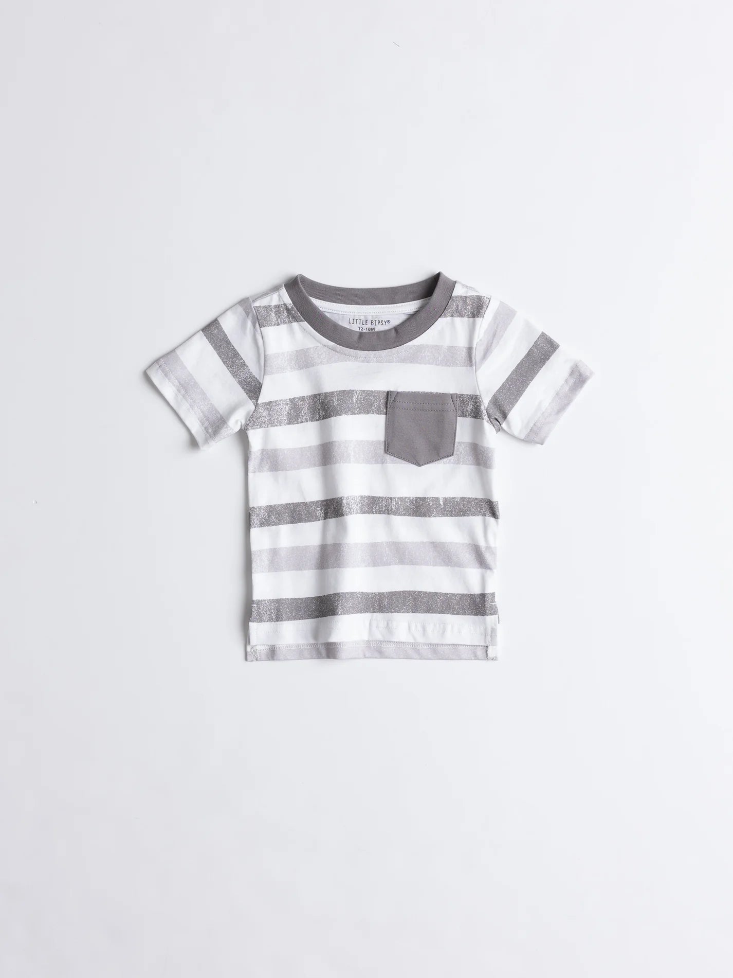 Little Bipsy Watercolor Striped Classic Tee || Charcoal