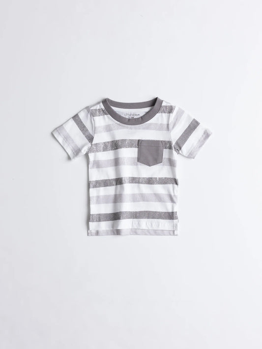 Little Bipsy Watercolor Striped Classic Tee || Charcoal