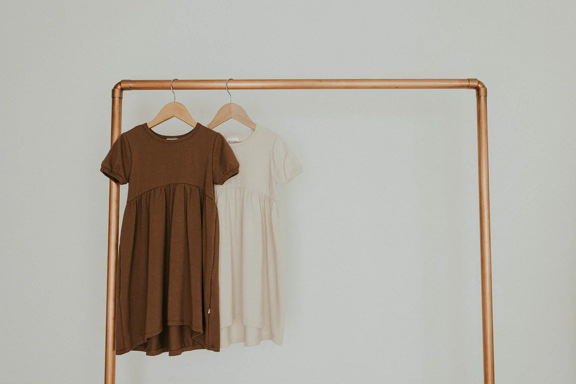 Jax and Lennon Youth Empire Tee Dress || Cocoa Brown