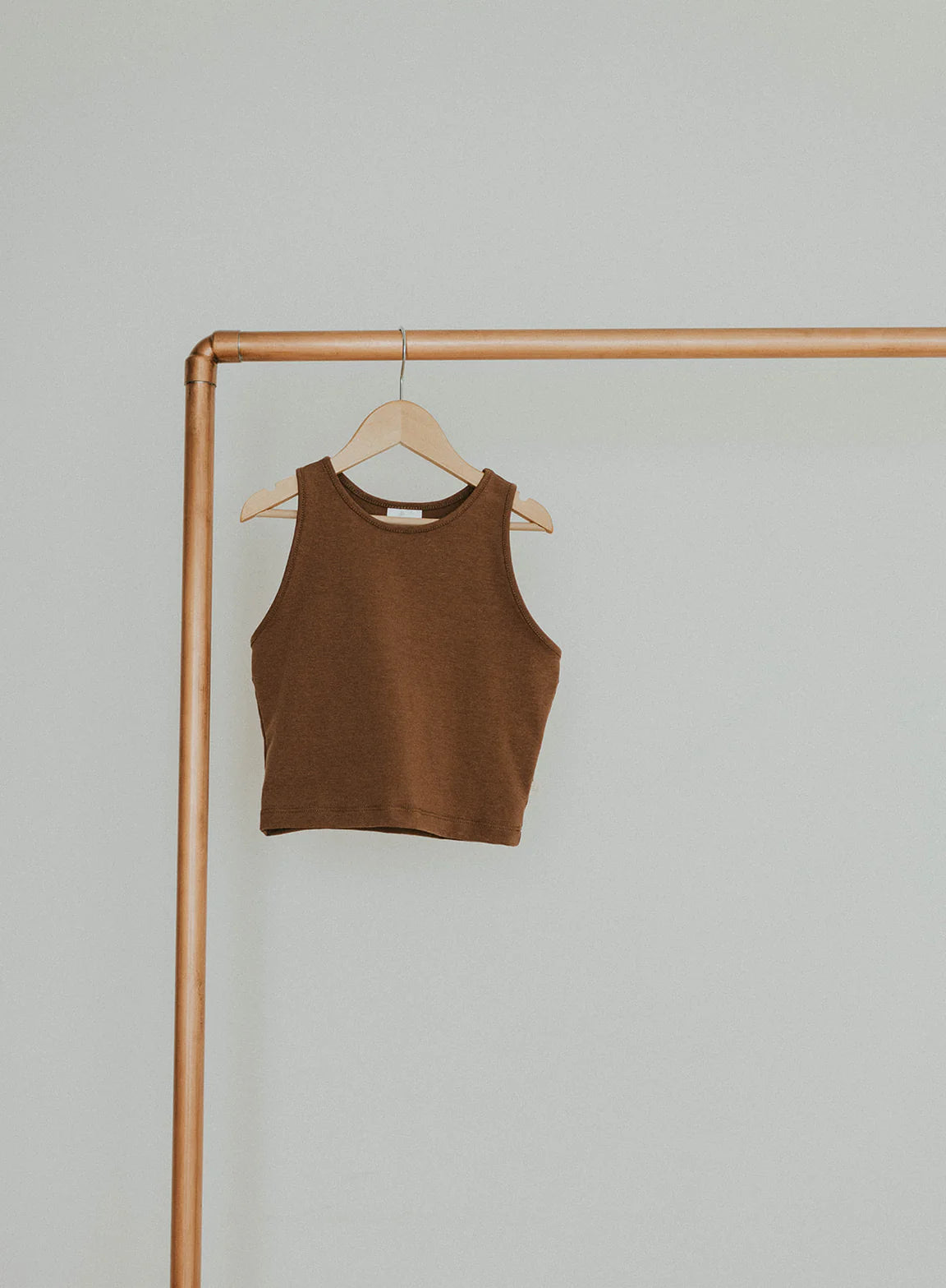 Jax and Lennon Youth High Neck Tank || Cocoa Brown